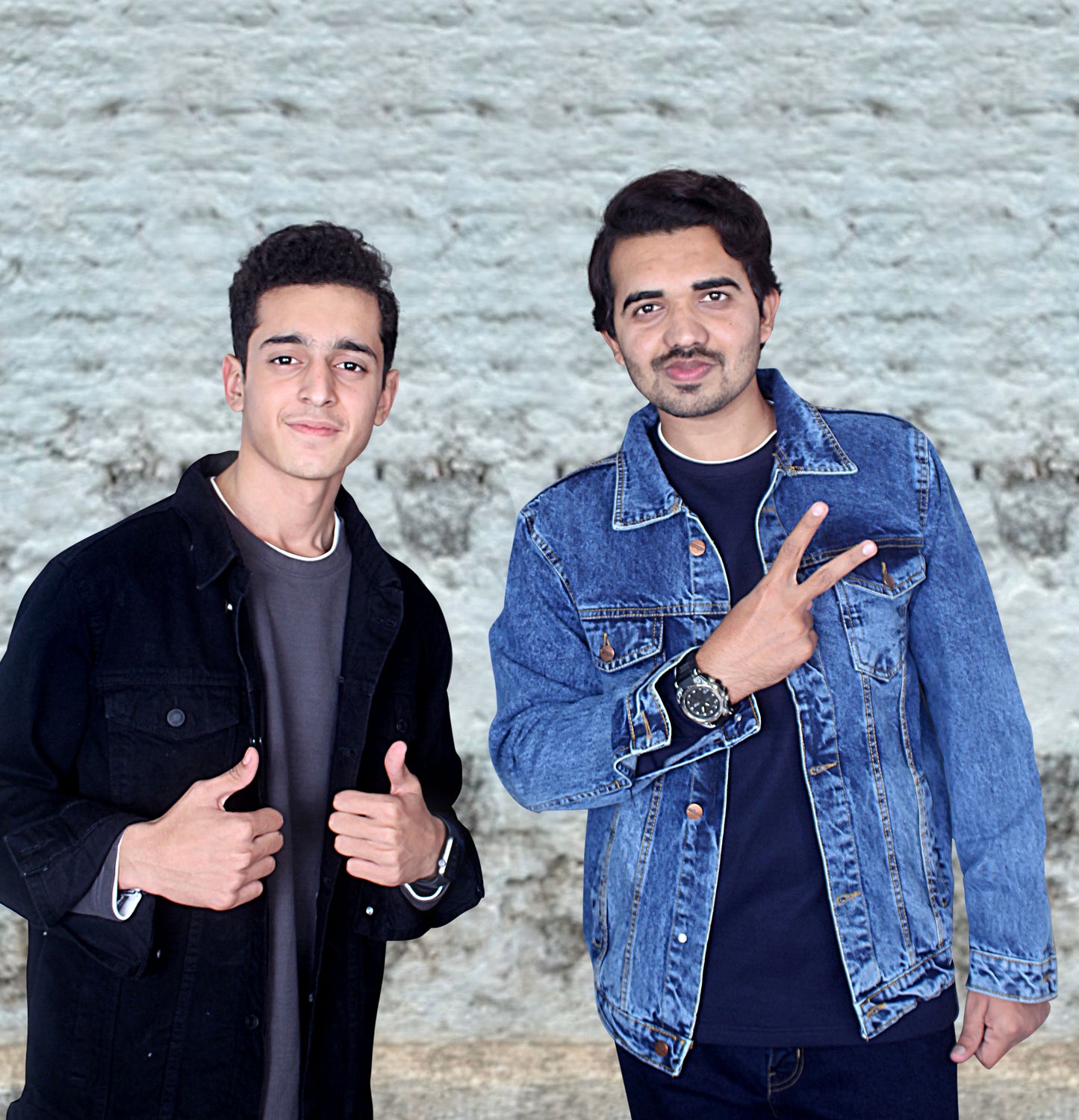 Classic Men’s Denim Jacket- Premium-quality  Blue and Black