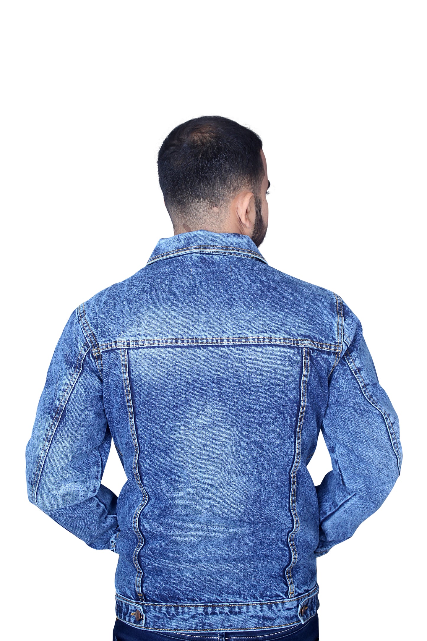 Classic Men’s Denim Jacket- Premium-quality  Blue and Black
