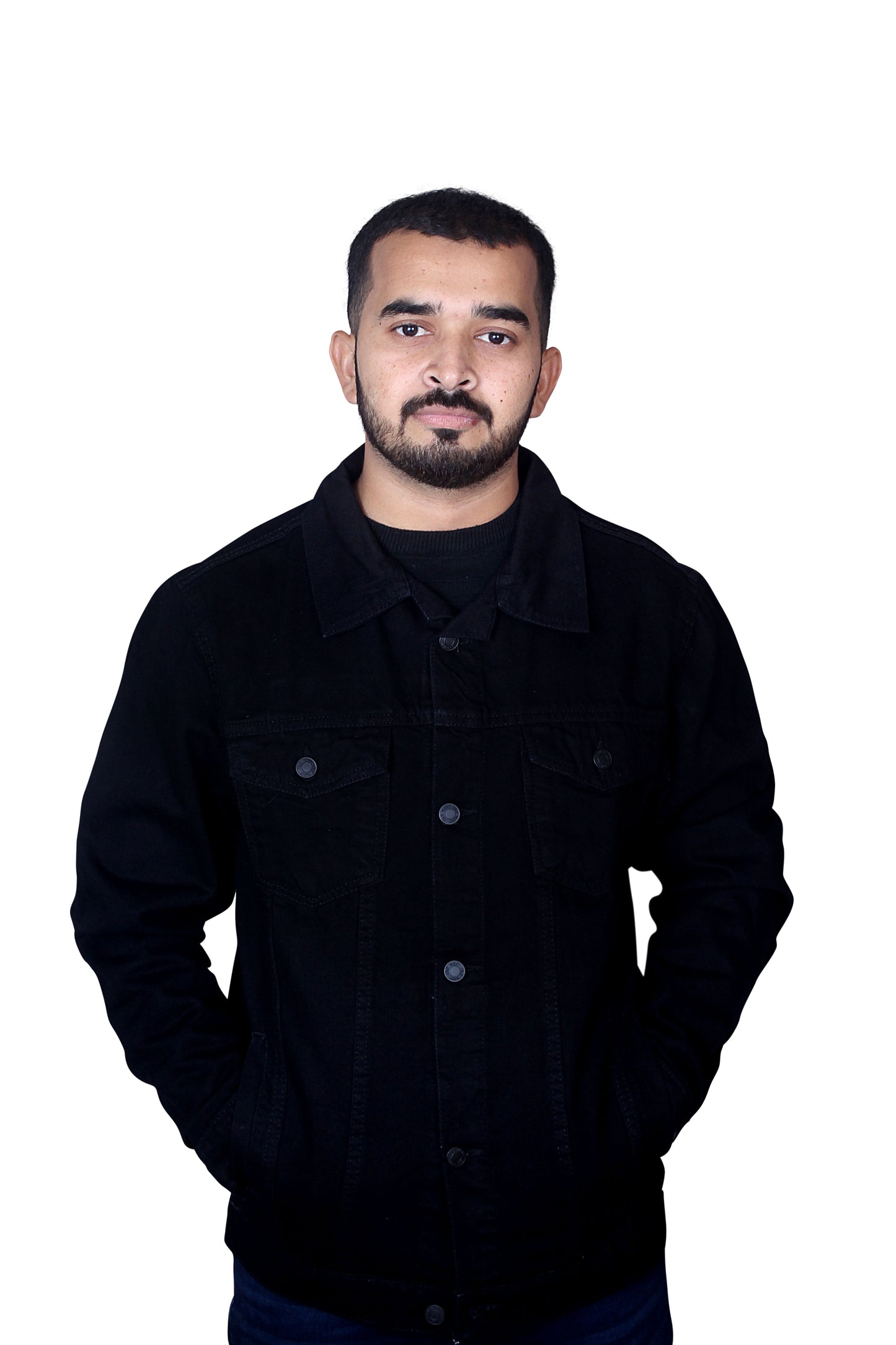 Classic Men’s Denim Jacket- Premium-quality  Blue and Black