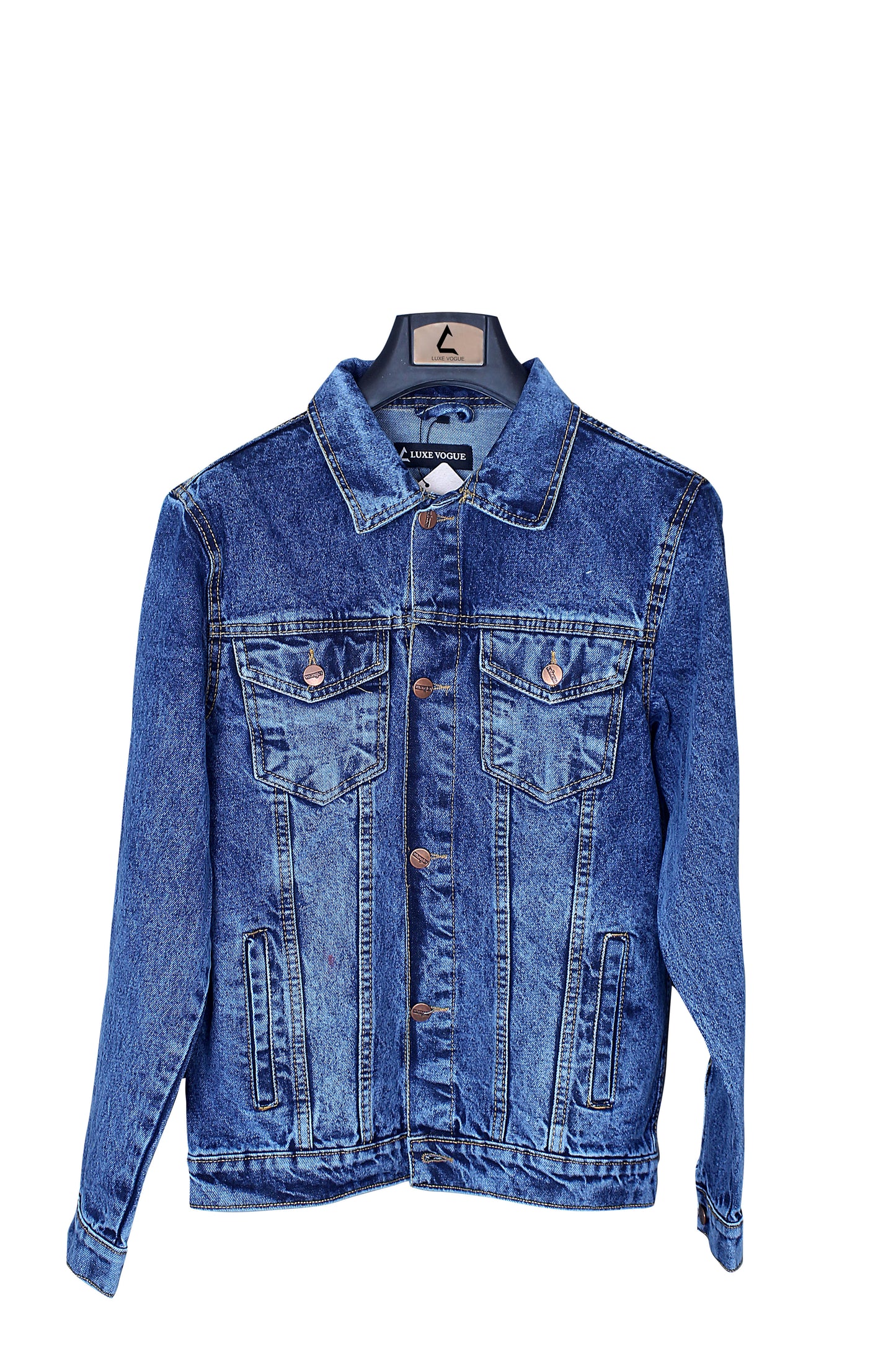Classic Men’s Denim Jacket- Premium-quality  Blue and Black