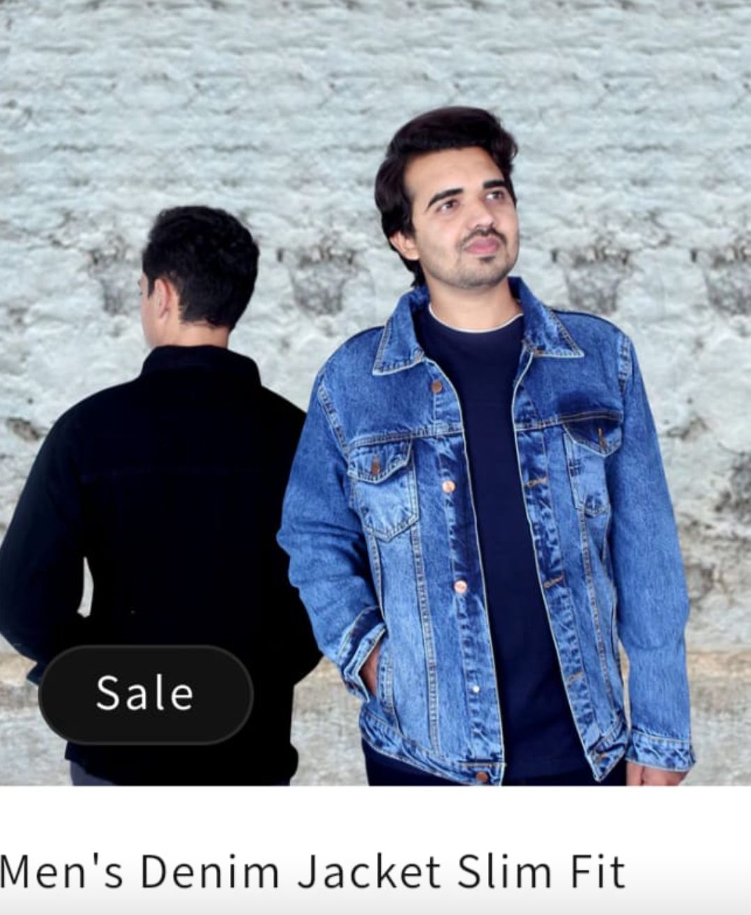 Classic Men’s Denim Jacket- Premium-quality  Blue and Black